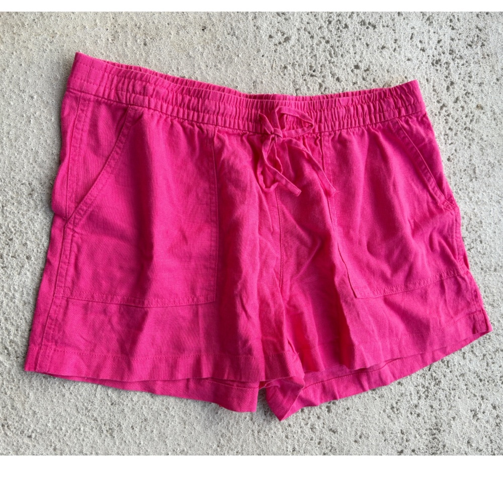J.Crew Pink Linen Blend‎ Drawstring Shorts Womens